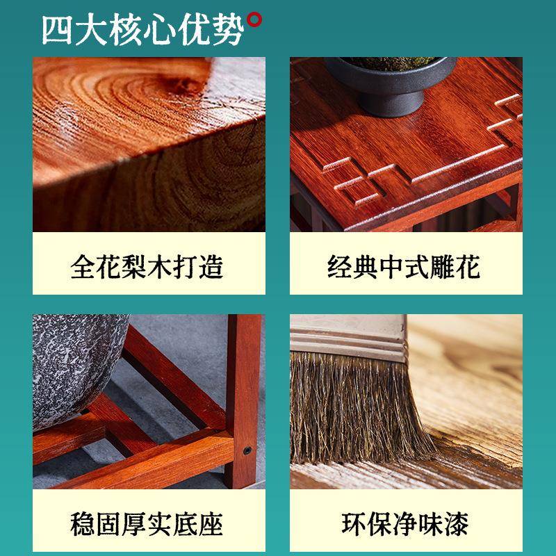 实木花台双层花架子客厅落地式多肉花盆架阳台置物架花几角几客厅