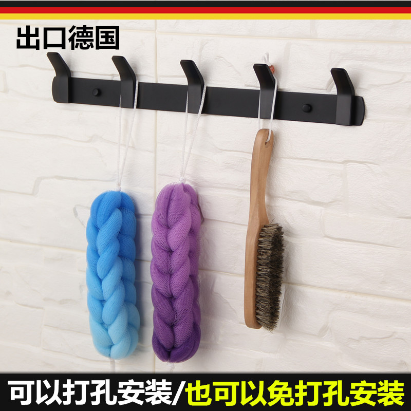 出口德国黑色挂衣钩排钩门后衣帽钩卫生间厨房收纳挂衣钩浴室挂件