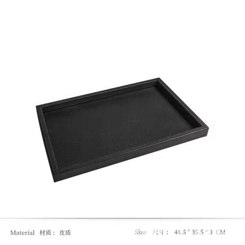 楼代简约皮革托盘摆件软现装饰售WDU处样板品间