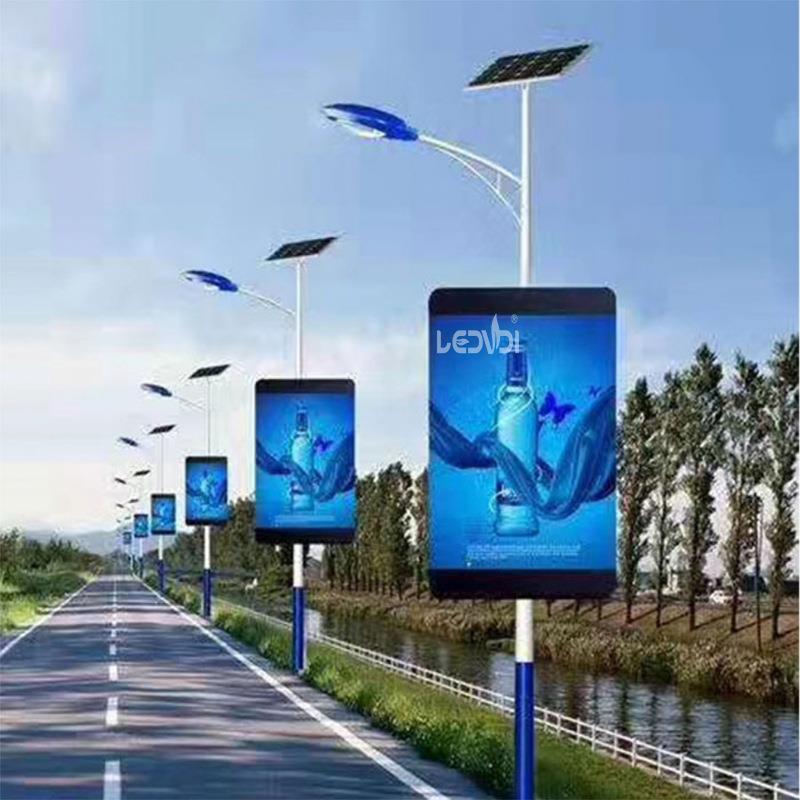 LED路灯屏WiFi4G远程发布单双面户外智慧灯杆屏侧面背面安装