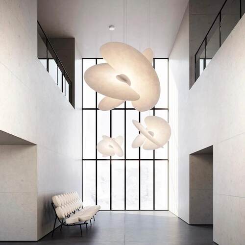 现代简约别墅挑空复式loft客厅创意LuceplanLevante餐厅吊灯