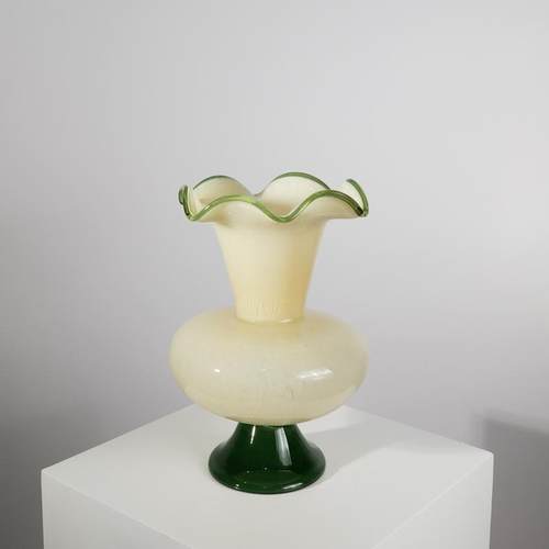 芬顿法式铃兰手工琉璃玻璃花瓶高脚花器摆件插花装饰品琉璃工艺