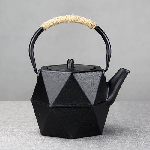 1200ml菱形壶煮水泡茶手工铸铁壶家用养生茶壶生铁壶铁茶壶装饰壶