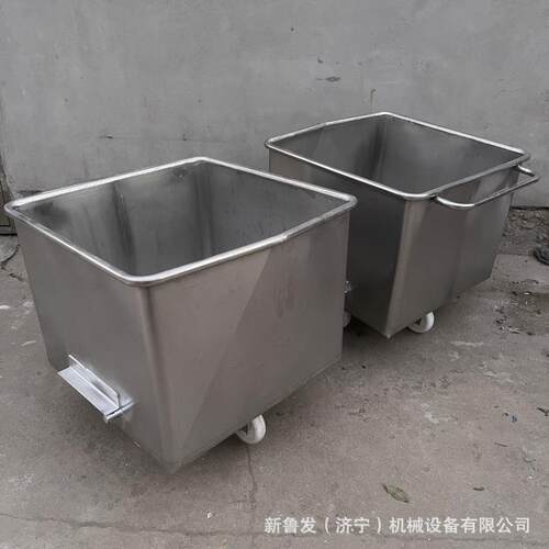 304不锈钢肉料车200升不锈钢周转车肉馅香肠运输车料斗车