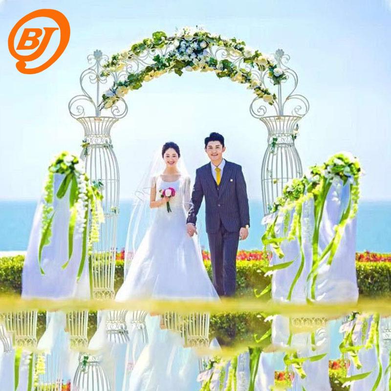 YQJ欧式具婚庆艺色拱门架子婚礼入场白花门拍摄道摆件花园拱铁门