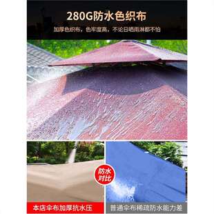 大别墅太阳伞露台庭院遮阳伞户外花园伞岗亭LED阳台带灯室外罗马