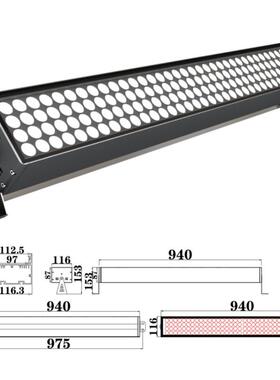 LED108W144W180W大功率洗墙灯全彩七彩DMX/RDM水景水帘染色文旅灯
