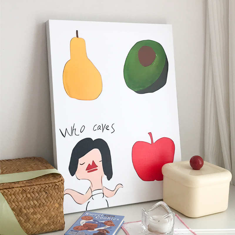 ins风装饰画餐厅客厅小众艺术挂画潮流抽象卡通水果壁画卧室床头图片