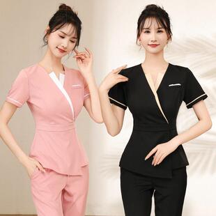 美容师工作服女春秋新款职业套装足浴足疗养生馆店长气质高端