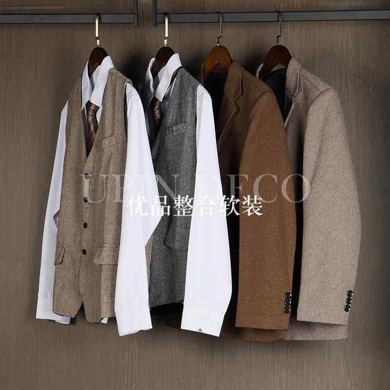 男装合集样板间衣帽间意式简约男士西服外套上衣道具陈列衣柜装饰