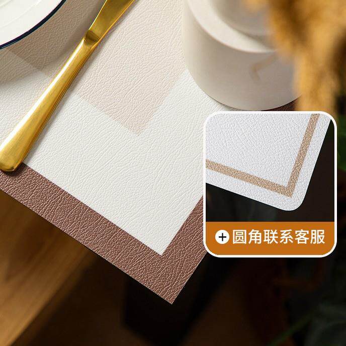 椭圆形餐桌垫防水防油免洗茶几桌布圆形莫兰迪桌垫弧形桌面垫家用