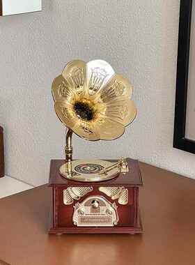 复古留声机音乐盒八音盒送女朋友生日新年520礼物卧室桌面摆件