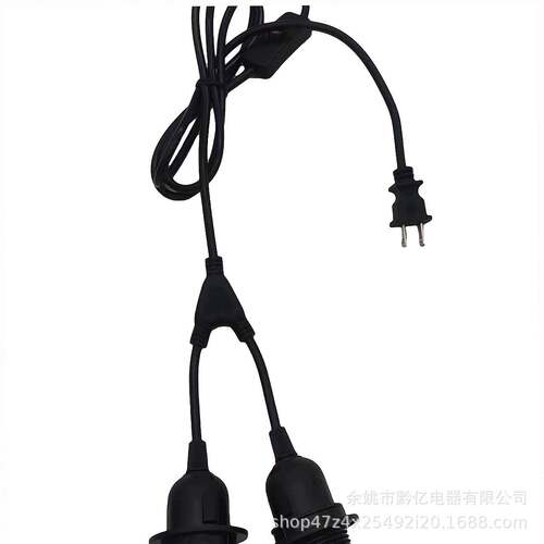 E27螺口带开关灯头带线悬吊式灯头带插头1分2灯座电源线厂家