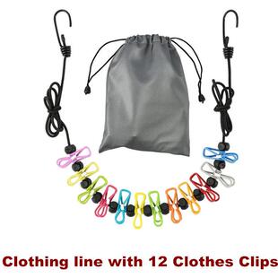 Retractable Portable Clothesline Clothing line Clothes Clips