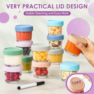 Glass Baby Food Storage Containers Jars Maker Snack Puree