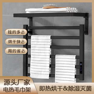 显控电热毛巾架浴室卫生间家用免打孔双层烘干恒温浴巾衣物烘干架
