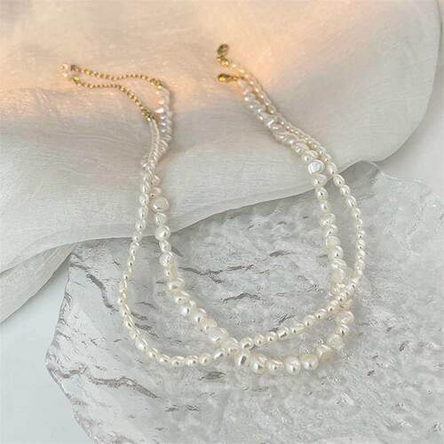All-Match Natural Pearl Vintage Multi-Layer Stacked Necklace