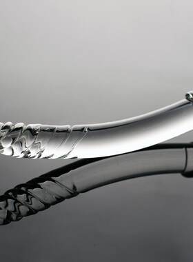 按压器具水晶玻璃水晶按摩棒透明纹路直棒圆棒穴位棒细腻高硼硅实