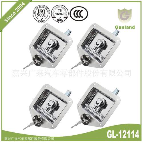GL-12114货车工具箱304不锈钢T型盒锁特种设备机械锁具4个一套