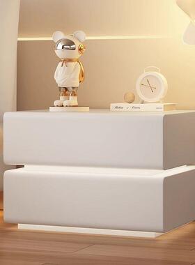 实木奶油床头柜皮质简家用现卧小型室床边柜FYZ简约易代收纳柜免