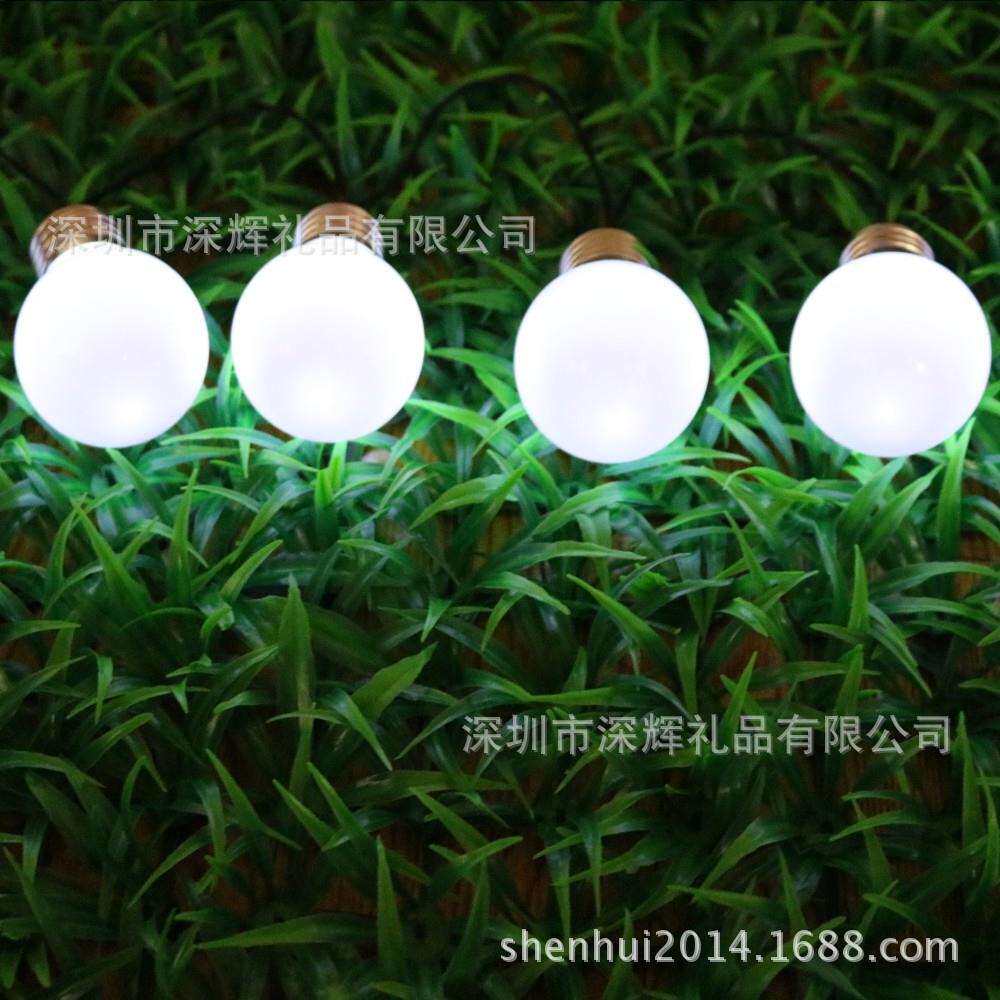 LED太阳能仿真复古灯泡金属螺帽户外装饰灯泡灯串彩灯泡