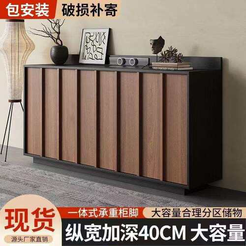 中古风靠墙餐边柜茶水柜矮柜意式极简实木储物柜复古斗柜收纳柜子
