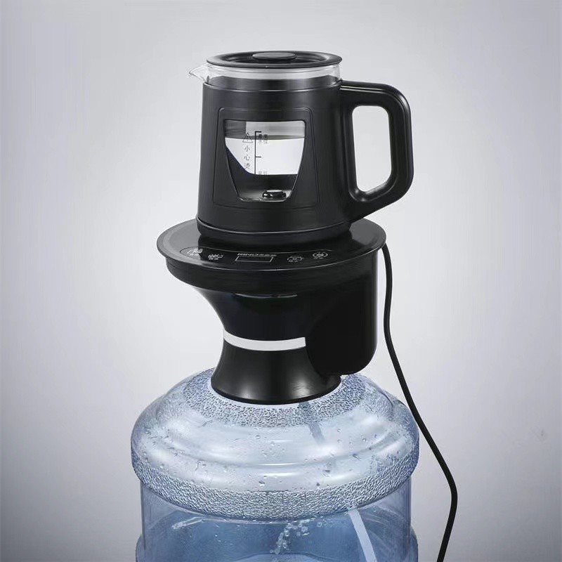 桶装水电动抽水器加热壶烧水壶饮水机抽水加热壶304不锈钢玻璃壶