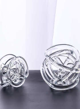 奢软工艺品简极北欧摆件线团麻绳麻团现代玻璃轻装饰品家居样板房