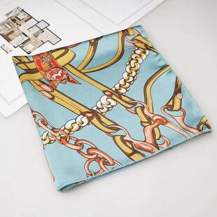 Luxury Scarves for Women dots print Square Satin Silk Scarf