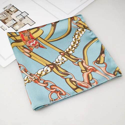 Luxury Scarves for Women dots print Square Satin Silk Scarf
