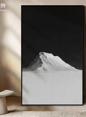 厅gw53008意式极雪山风景手绘油画别墅古玄关高级感装饰画客简侘