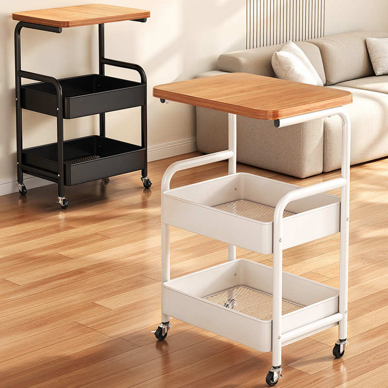 置物架可移动桌边中古收纳复古茶几架子高颜值卧室床头柜零食客厅