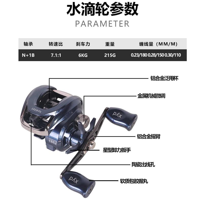 卡利欧全金属渔线轮超轻微物渔轮路亚轮防炸线打黑翘嘴远投水滴轮