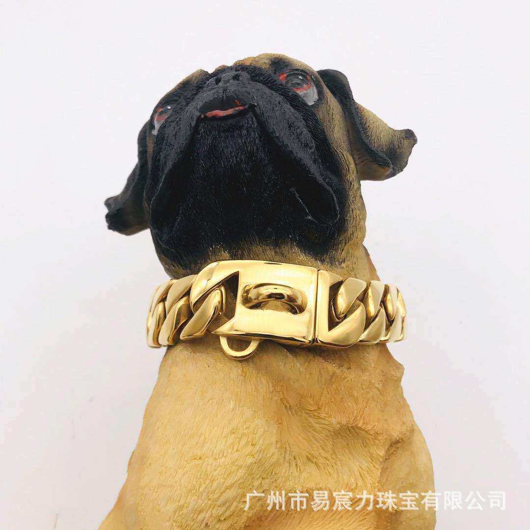 热锈销爆款升级款不钢狗链项圈脖引HAK圈绳中大型犬狗狗狗牵绳宠