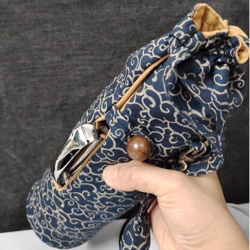 古风旧布纯棉学古传家壶杯套水壶包收纳袋子斜挎单肩束口袋595ML,餐饮具,杯套,淘宝优惠券,粉丝福利购,淘宝优惠卷