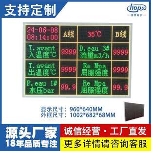 P5长3高4磁吸双色屏户外led屏环境监测数据屏工业电子看板显示屏