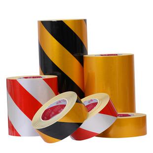 9379B 带条贴耐磨黑黄反光警示胶带ZTT VLEN 黑黄200mm宽50米长