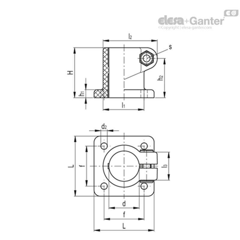 Elesa Ganter伊莉莎冈特 TCC-AB-VD 带安装底座连接夹 高科技聚合