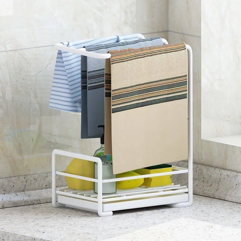 免打孔抹布置物架厨房专用沥水架挂杆多功能毛巾架卫生间收纳一体,厨房/烹饪用具,抹布架/厨房清洁收纳架,淘宝优惠券,粉丝福利购,淘宝优惠卷