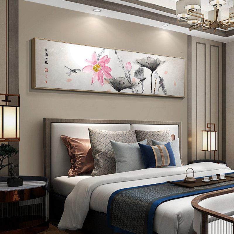 新中式卧室床头装饰画客厅背景墙挂画书房茶室民宿禅意壁画水墨画,家居饰品,现代装饰画,淘宝优惠券,粉丝福利购,淘宝优惠卷