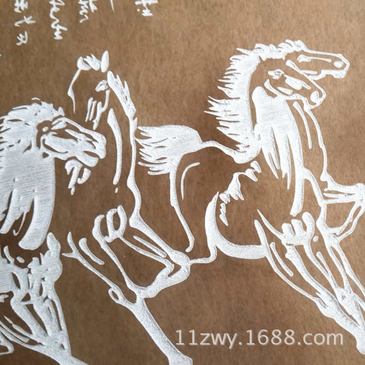 亚克力激光雕刻八骏图 办公桌摆饰 墙壁大幅挂图尺寸任意定做