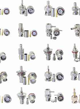 BNC-C-J/K-1.5-3-4-5-7接线头Q9公母头50欧75欧BNC公头母头压接式