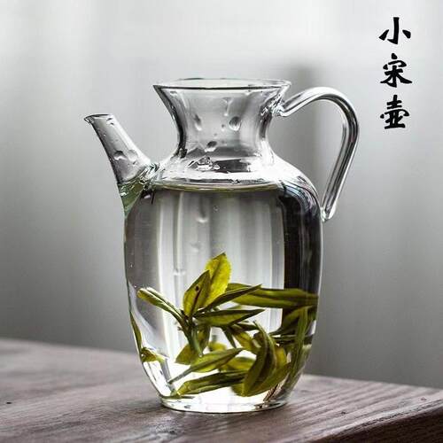高硼硅公道杯彷宋玻璃茶壶泡绿茶执壶茶具小号泡茶器家用公杯壶