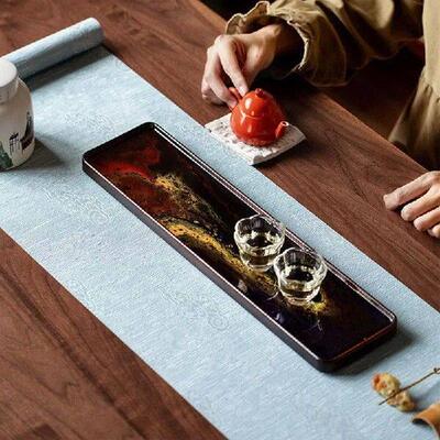 Resin solid wood tea tray, household dry bubble tray, kung