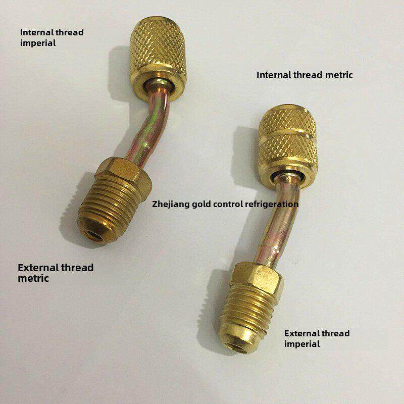空调氟化物工具附件公制和英制转换头公制到英制弯头R22液体灌装