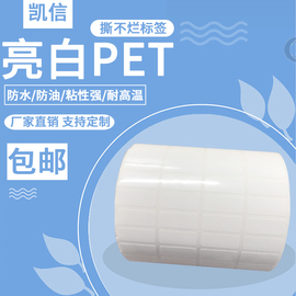 亮白PET/PVC标签纸亮面PET防水不干胶条码打印纸25*20*5*8*10*15