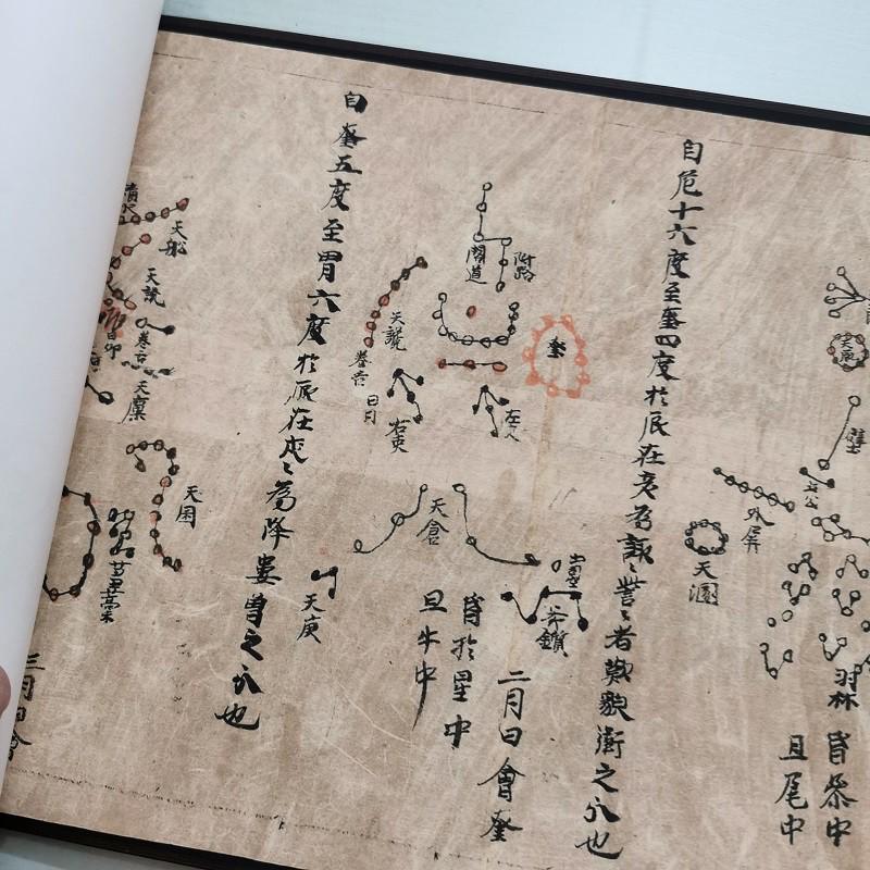 敦煌星象图卷绘制于唐中宗时期复古书画高清微喷仿古装裱手卷装饰