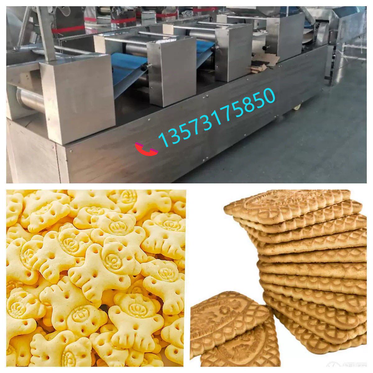 全自动和面烘烤饼干一体机时产100-200公斤饼干生产线