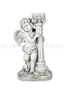 厂家树脂工艺品摆件仿古太阳能天使庭院户外花园景观装饰雕塑