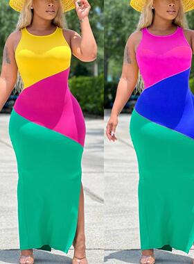 Women's sleeveless jumpsuit long skirt 女装无袖连衣长裙